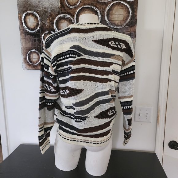 VTG Coogi Style 3-D Knit Bachrach Oversized Sweater Multicolor Textured Sz M - Picture 5 of 8